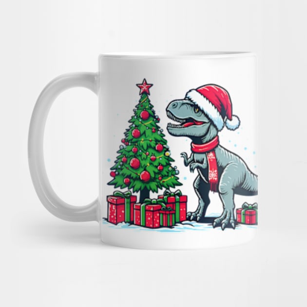 Christmas T-Rex by ArtFactoryAI